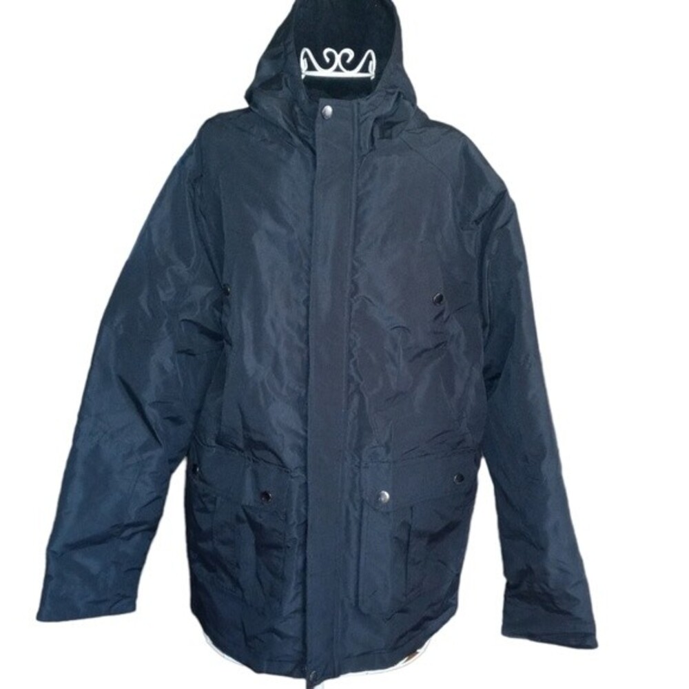 Men's English Laundry Hooded Fleece Lined Parka Coat size Large